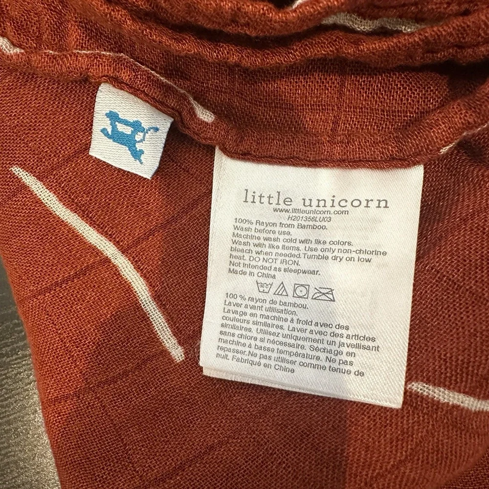Little Unicorn Bamboo Swaddle Baby Blanket‎ Brown Cream Unisex Large 48x46